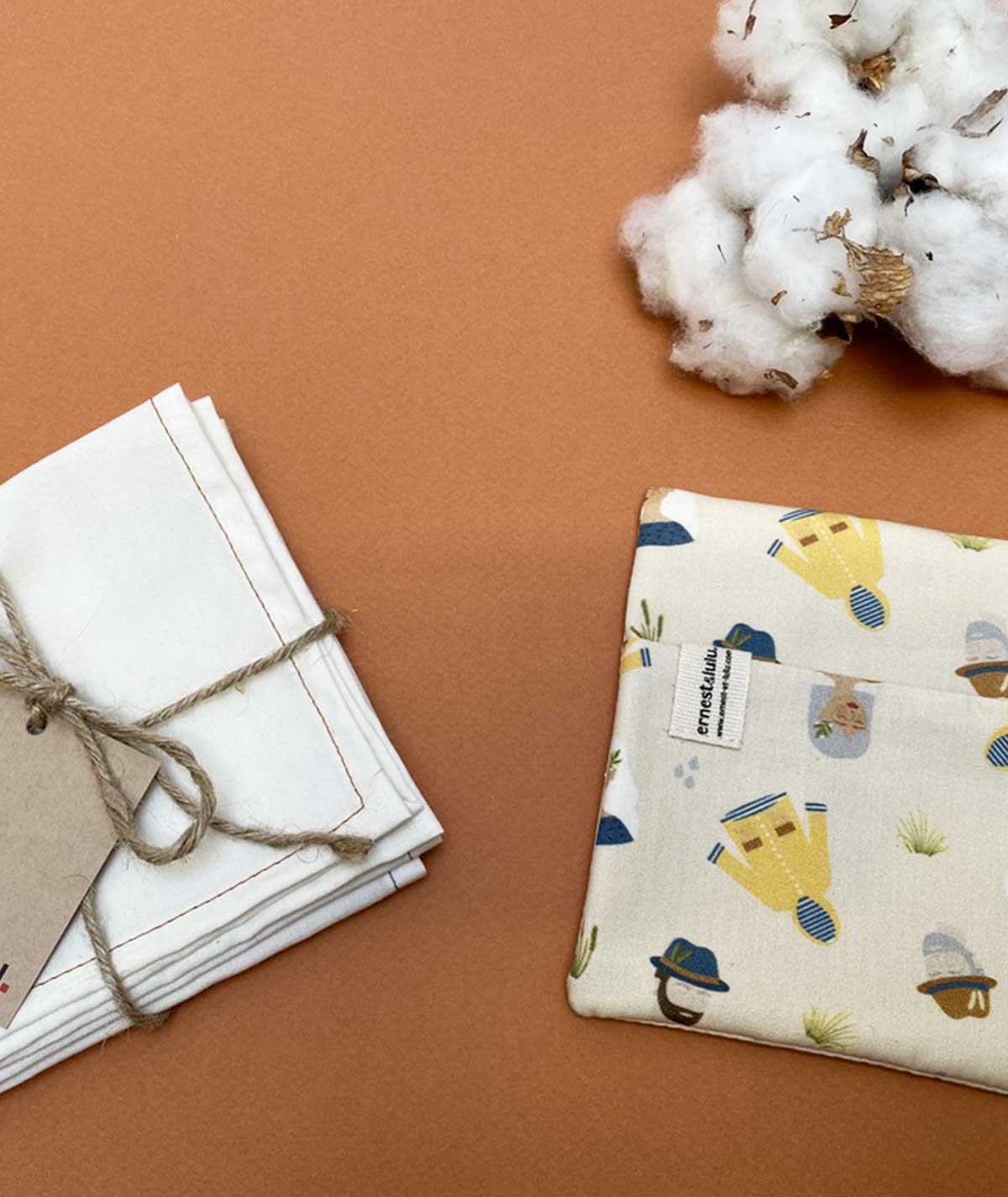 mouchoir en tissu blanc - fabrication francaise - artisanal - collections originales