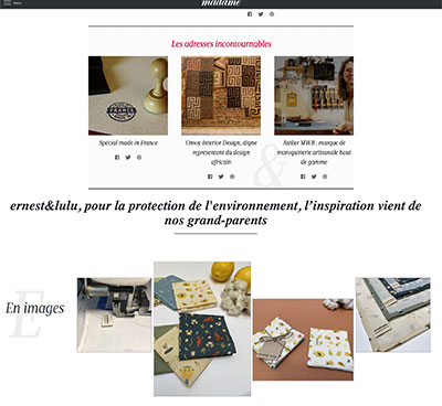 madame-figaro-ernest-et-lulu madame figaro mouchoirs en tissu homme femme