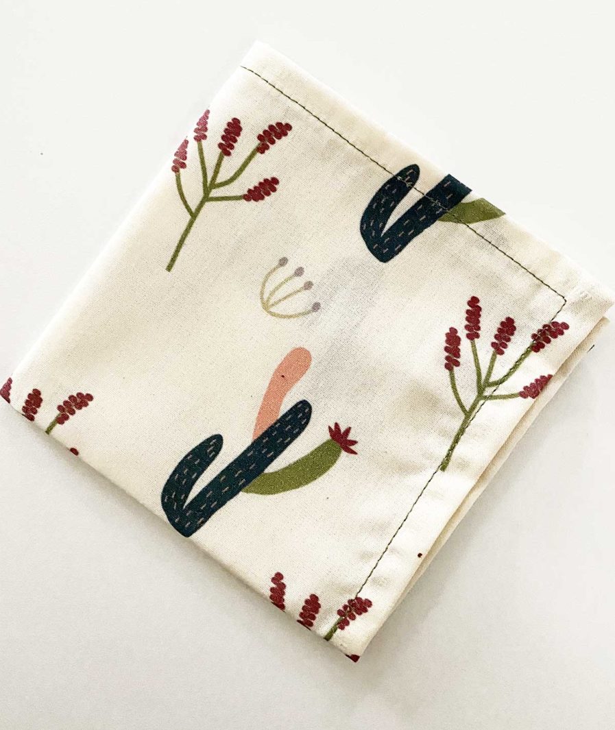 mouchoir en tissu motif cactus