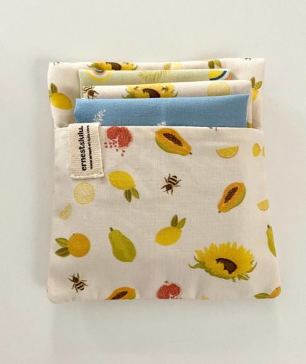 Pochette mouchoirs agrumes et tournesols