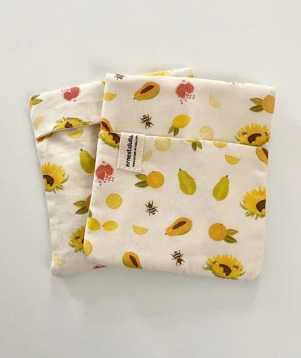 Pochette mouchoir agrumes et tournesols