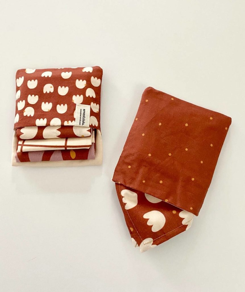Pochette pour mouchoirs en tissu bio - Clochettes - ernest&lulu