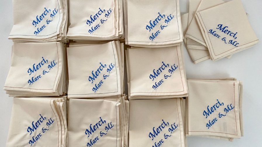 Mouchoir De Mariage Luxueux En Coton – Souvenir émotionnel Pour Les Larmes De Joie – Cadeau Bleu Pour La Mariée – 2 Pièces 30x30 Cm